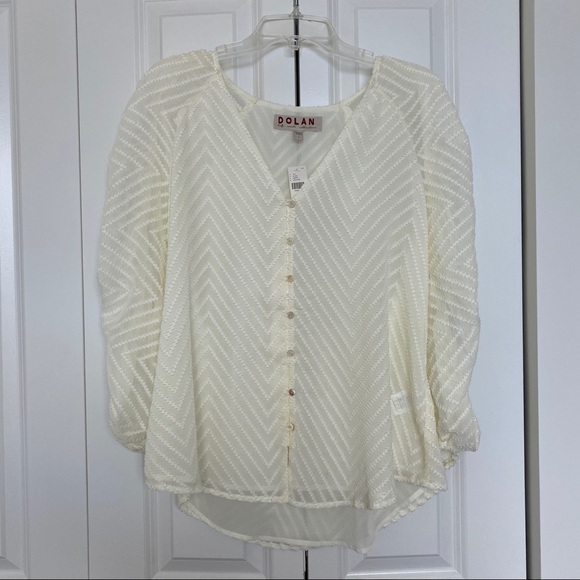 NWT Anthropologie Dolan Left Amy Shirred Blouse - Picture 2 of 5